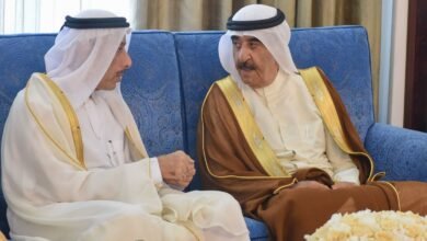 حاكم أم القيوين يستقبل سفير دولة قطر