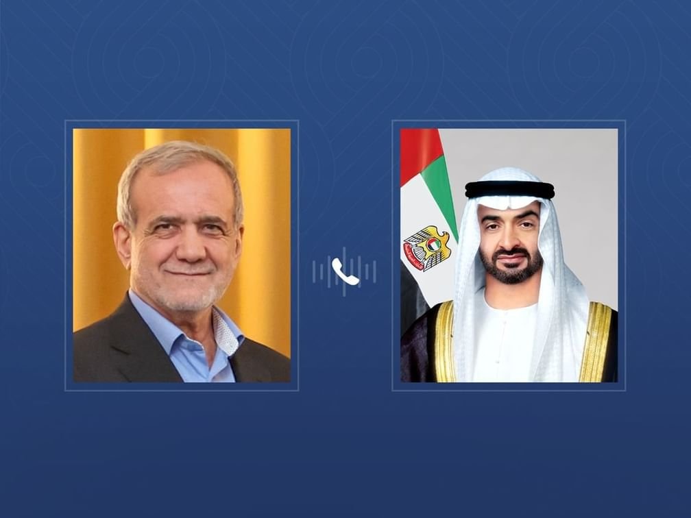 رئيس الدولة يجري اتصالاً هاتفياً مع الرئيس الإيراني 1 رئيس الدولة يجري اتصالاً هاتفياً مع الرئيس الإيراني
