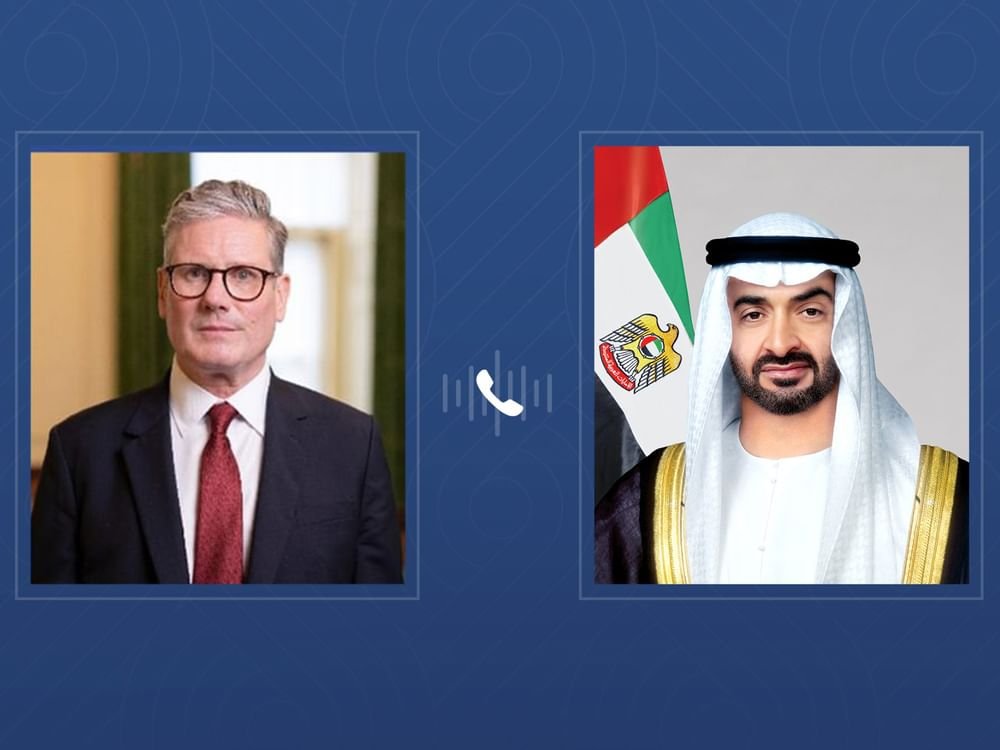 رئيس الدولة ورئيس الوزراء البريطاني يبحثان هاتفياً التطورات الإقليمية 1 رئيس الدولة ورئيس الوزراء البريطاني يبحثان هاتفياً التطورات الإقليمية