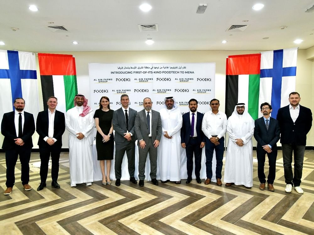 تعاون بين "مزارع العين" و"فود آي كيو" الفنلندية لإطلاق تقنية غذائية مبتكرة لأول مرة في الشرق الأوسط 1 تعاون بين "مزارع العين" و"فود آي كيو" الفنلندية لإطلاق تقنية غذائية مبتكرة لأول مرة في الشرق الأوسط