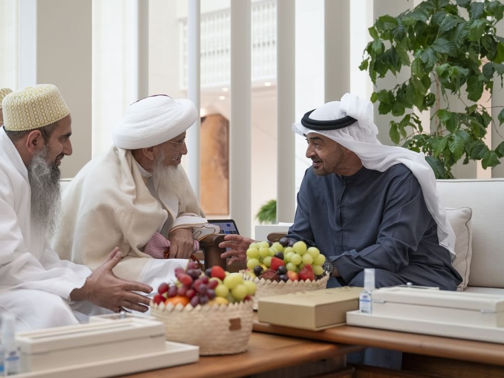 رئيس الدولة يستقبل سلطان طائفة البهرة 1 رئيس الدولة يستقبل سلطان طائفة البهرة