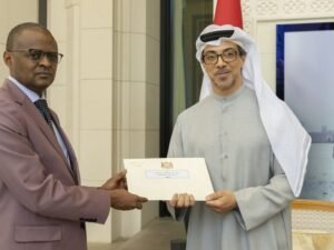 رئيس الدولة يتلقى رسالة خطية من رئيس تشاد تسلمها منصور بن زايد