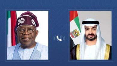 رئيس الدولة يتلقى اتصالاً هاتفياً من الرئيس النيجيري