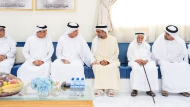 سعود بن صقر يقدم واجب العزاء في وفاة حمد علي بن علوان النعيمي