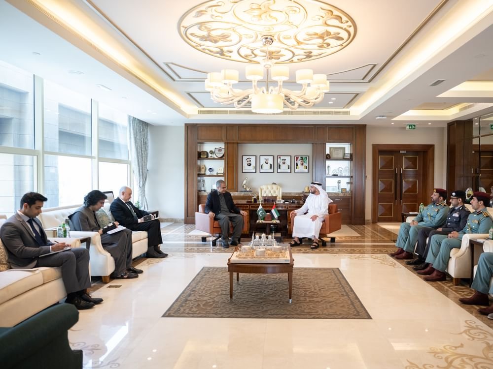 سيف بن زايد يلتقي وزير الداخلية الباكستاني