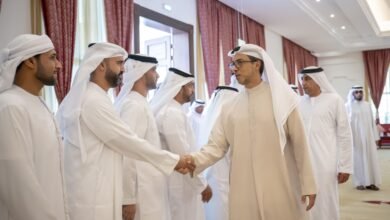 منصور بن زايد يعزي في وفاة حمد بن جابر راشد الهاملي
