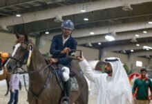 الرميثي يحرز جائزة "الجولة الواحدة" لقفز الحواجز بأبوظبي
