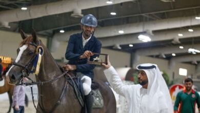 الرميثي يحرز جائزة "الجولة الواحدة" لقفز الحواجز بأبوظبي