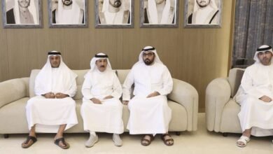 ولي عهد أم القيوين يقدم واجب العزاء في وفاة شمسة بنت علي بن عبدالله الشعفار