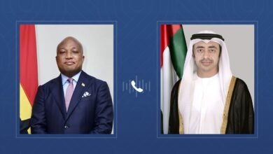 عبدالله بن زايد يعزي هاتفيا وزير خارجية غانا في ضحايا حادث تحطم المروحية العسكرية