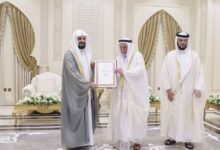 حاكم الشارقة يطلق المصحف المرتل للقارئ رعد الكردي