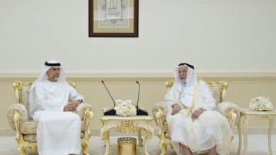 حاكم الشارقة يستقبل وزير الطاقة والبنية التحتية