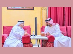 عمار بن حميد يقدّم واجب العزاء في وفاة سلطان بن خالد بن محمد القاسمي