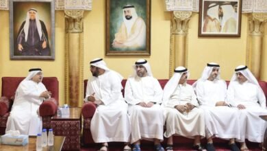 ولى عهد أم القيوين يقدم واجب العزاء بوفاة الشيخ سلطان بن خالد بن محمد القاسمى