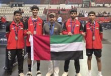 منتخب الإمارات يحصد 5 ميداليات في البطولة العربية لكرة الطاولة
