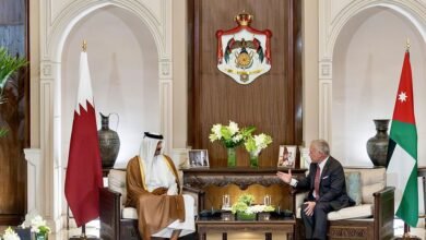 أمير قطر وملك الأردن يبحثان تطورات الأوضاع في المنطقة
