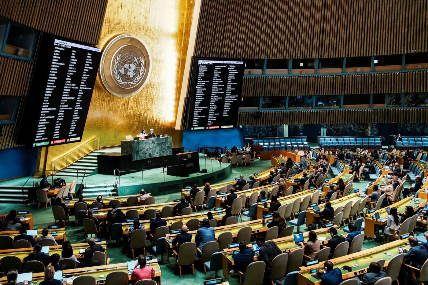 الجمعية العامة للأمم المتحدة تعتمد بأغلبية 142 دولة مشروع قرار "حل الدولتين 1 الجمعية العامة للأمم المتحدة تعتمد بأغلبية 142 دولة مشروع قرار "حل الدولتين