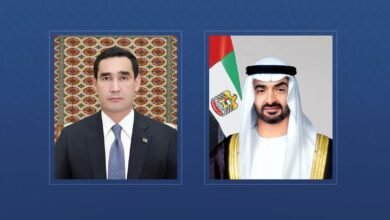 رئيس الدولة يهنئ رئيس تركمانستان بمرور 30 عاماً على العلاقات الدبلوماسية