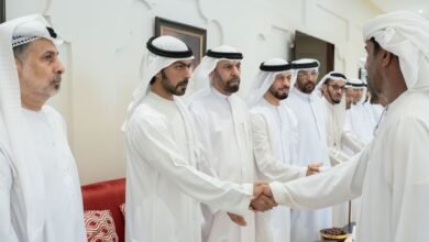 خليفة بن طحنون بن محمد يُعزي في وفاة سيف راشد النايلي ومحمد فالح الشامسي