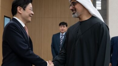 ولي عهد أبوظبي يلتقي رئيس وزراء سنغافورة