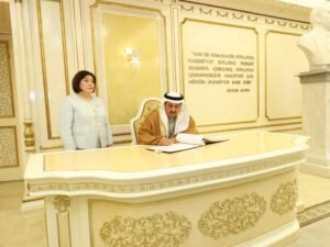صقر غباش يبحث مع رئيسة الجمعية الوطنية في أذربيجان تعزيز علاقات التعاون البرلماني