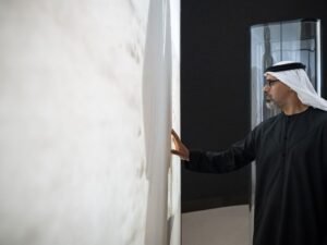 خالد بن محمد بن زايد يتفقد متحف زايد الوطني في المنطقة الثقافية في جزيرة السعديات