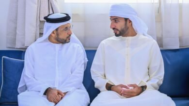 راشد بن حميد يعزي بوفاة شيخة محمد سلطان الدبسي