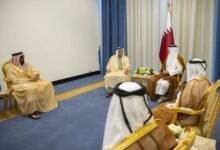 منصور بن زايد يلتقي أمير قطر على هامش قمة شرم الشيخ للسلام