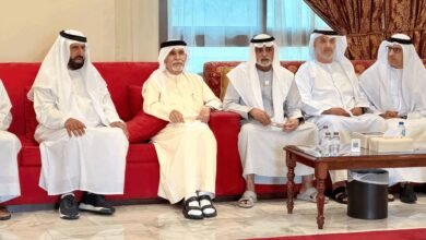 نهيان بن مبارك يقدّم واجب العزاء بوفاة زوجة عبد الله عباس في العين