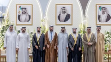 محمد بن راشد يحضر أفراح البناي والزرعوني والخوري في أبوظبي يرافقه حمدان بن محمد