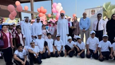 مكتب وزارة الصحة بأم القيوين ينظم ماراثون "الخطوة وردية"