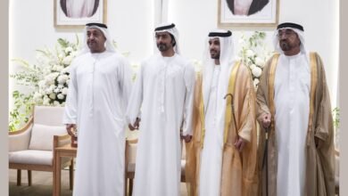 خليفة بن طحنون بن محمد يحضر حفل استقبال بمناسبة زفاف خلفان محمد القبيسي