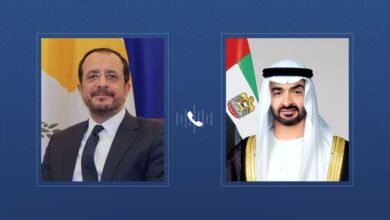 رئيس الدولة والرئيس القبرصي يبحثان هاتفياً علاقات البلدين والتطورات الإقليمية