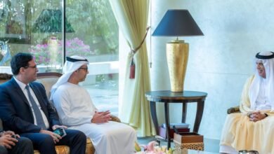 سعود بن صقر يستقبل وفدي بنك رأس الخيمة الوطني ومجموعة "نتورك إنترناشيونال"