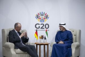 ولي عهد أبوظبي يلتقي المستشار الألماني على هامش أعمال قمة مجموعة العشرين بجوهانسبرغ