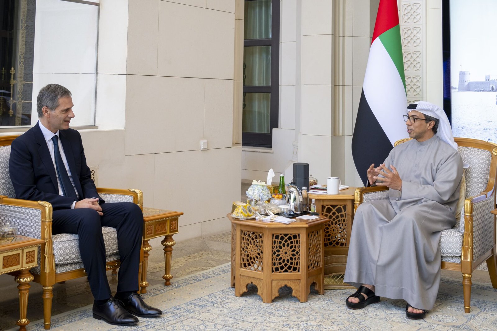 منصور بن زايد يستقبل رئيس مجلس إدارة مجموعة "سي إم إيه سي جي إم" الفرنسية 1 منصور بن زايد يستقبل رئيس مجلس إدارة مجموعة "سي إم إيه سي جي إم" الفرنسية