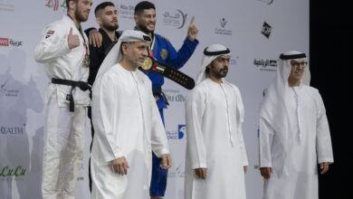 خليفة بن طحنون بن محمد يشهد المنافسات الختامية لبطولة أبوظبي العالمية لمحترفي الجوجيتسو