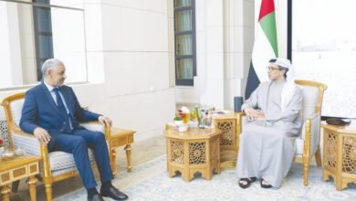 منصور بن زايد يستقبل مدير عام المصرف العربي للتنمية الاقتصادية في إفريقيا