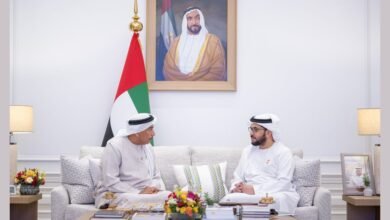 حمدان بن زايد يستقبل رئيس اللجنة العليا لسباق زايد الخيري