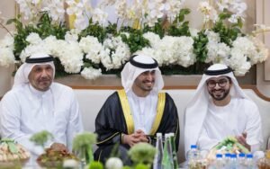 سلطان بن حمدان بن زايد يحضر حفل استقبال بمناسبة زفاف عزان محمد المزروعي