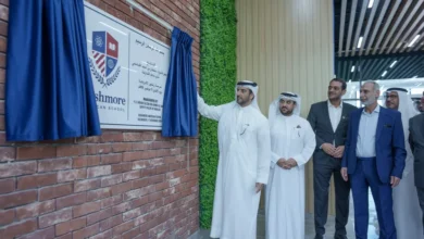 سلطان بن أحمد القاسمي يفتتح مدرسة رشمور الأمريكية في ضاحية السيوح