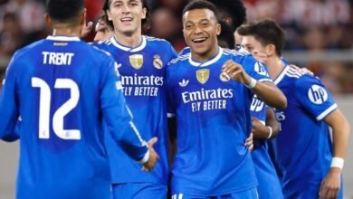 ريال مدريد يعاقب أولمبياكوس بسوبر هاتريك مبابي