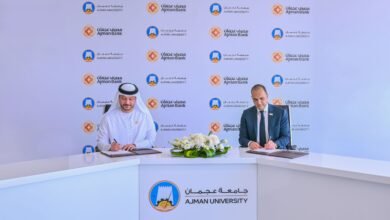 بتوجيهات عمار بن حميد / جامعة عجمان ومصرف عجمان يوقعان اتفاقية لإنشاء مختبر الأسواق المالية