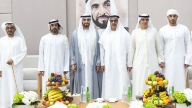 حامد بن زايد وخليفة بن طحنون بن محمد يحضران حفل استقبال بمناسبة زفاف علي محمد النيادي