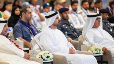ذياب بن محمد بن زايد يشهد افتتاح منتدى الشباب الكشفي العربي السادس في أبوظبي