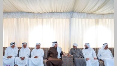 سعود بن صقر يعزي في وفاة عبيد الطابور النعيمي