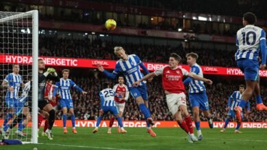 أرسنال يفوز على برايتون ويعزز صدارته للدوري الإنجليزي