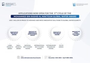 فتح باب التقديم للدورة الخامسة من "جائزة محمد بن راشد آل مكتوم العالمية للمياه"