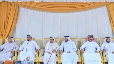 حاكم عجمان وولي عهده يقدمان واجب العزاء في وفاة الشيخ عبدالرحمن بن علي النعيمي