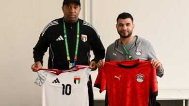 منتخبنا الوطني بالقميص الأبيض أمام مصر